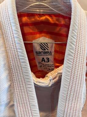 Sanabul Highlights Pro Competition BJJ Jiu Jitsu Gi - White/Orange - Size A3